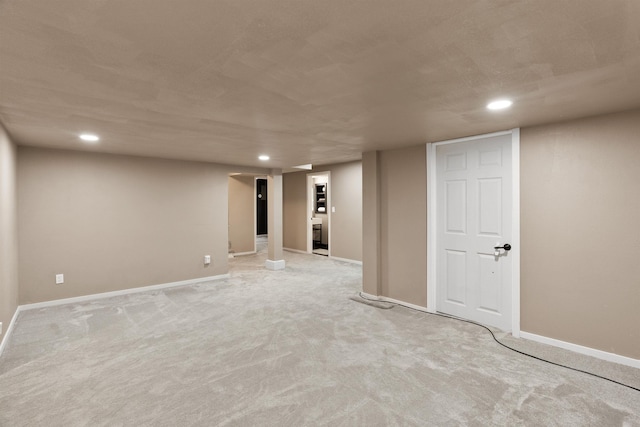 2417 W Euclid Ave, Spokane, WA 99205 - finished basement with recessed lighting, light carpet, and baseboards