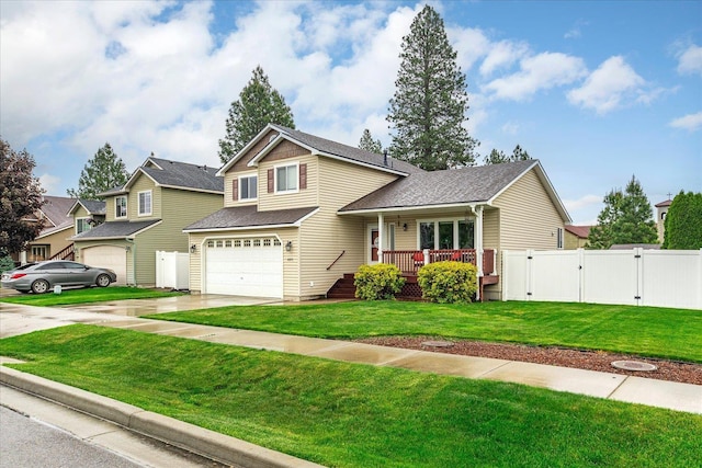 4031 S Bates Rd, Spokane Valley, WA 99206 - tri-level home featuring a gate, a garage, driveway, and a shingled roof
