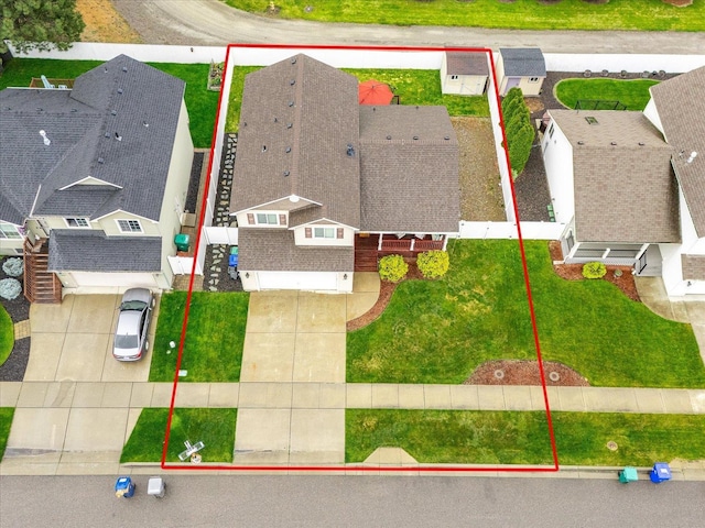 4031 S Bates Rd, Spokane Valley, WA 99206 - aerial perspective of suburban area with property boundaries highlighted