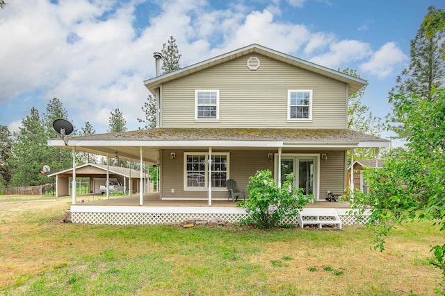 6325 W 48th Ave, Spokane, WA 99224 - back of property featuring a yard and a wooden deck