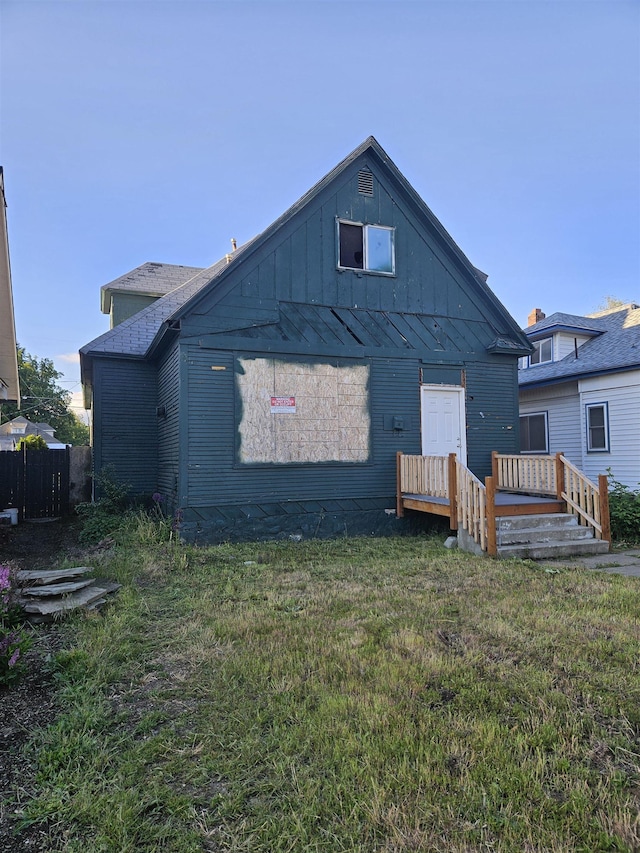 2524 W Dean Ave, Spokane, WA 99202 - rear view of house featuring board and batten siding and a deck