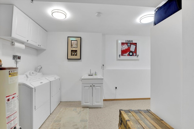 15711 N Unicorn Ct, Mead, WA 99021 - laundry area with gas water heater, separate washer and dryer, and cabinet space