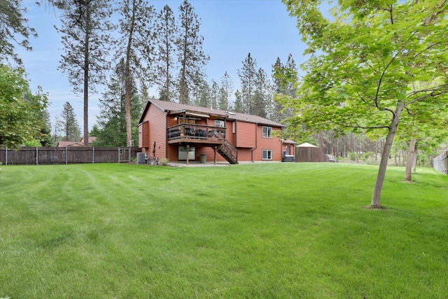 15711 N Unicorn Ct, Mead, WA 99021 - view of yard with stairway and a wooden deck