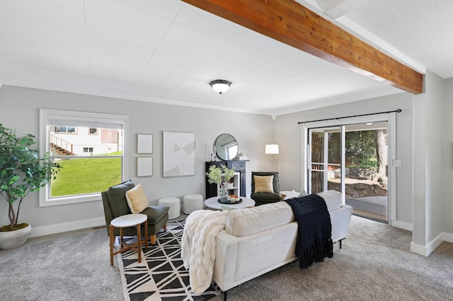 2526 E 8th Ave, Spokane, WA 99202 - carpeted living area featuring ornamental molding and baseboards