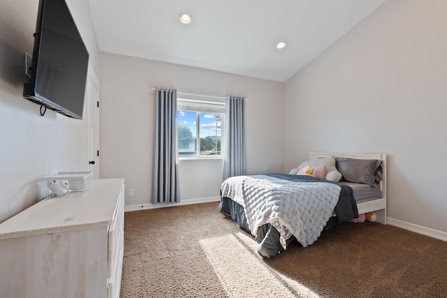 18218 E Michielli Ave, Spokane Valley, WA 99016 - bedroom with light carpet, baseboards, recessed lighting, and vaulted ceiling