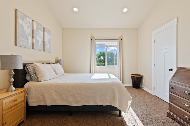 18218 E Michielli Ave, Spokane Valley, WA 99016 - carpeted bedroom featuring recessed lighting, vaulted ceiling, and baseboards