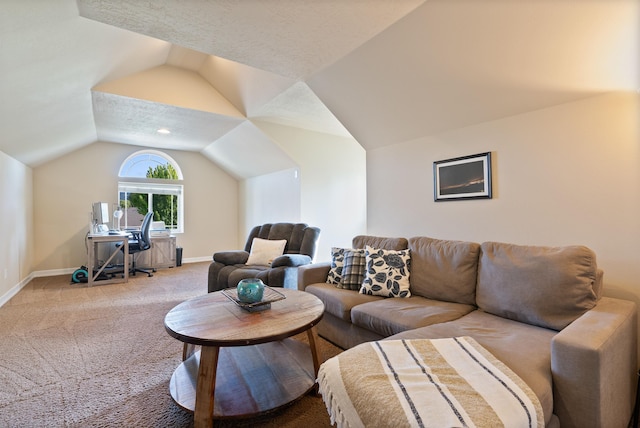 18218 E Michielli Ave, Spokane Valley, WA 99016 - carpeted living area with lofted ceiling and baseboards