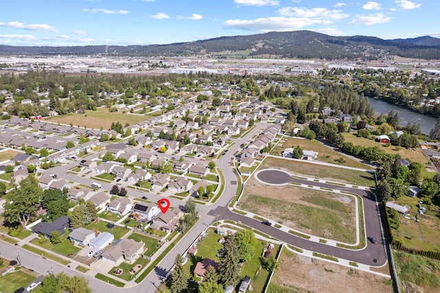18218 E Michielli Ave, Spokane Valley, WA 99016 - aerial view of property and surrounding area with a mountain backdrop and nearby suburban area