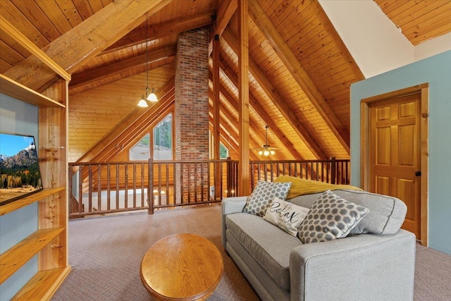3947 N Deer Lake Rd, Loon Lake, WA 99148 - carpeted living room with wooden ceiling and ceiling fan