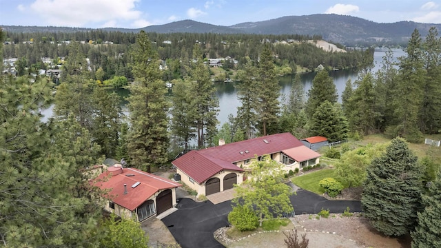 13110 W Charles Rd, Nine Mile Falls, WA 99026 - view from above of property featuring a water and mountain view and a forest