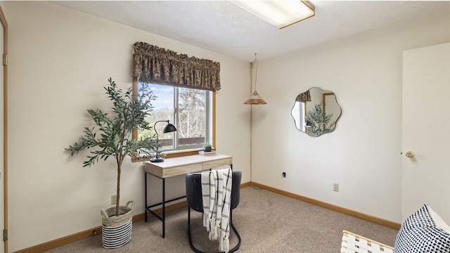 13110 W Charles Rd, Nine Mile Falls, WA 99026 - carpeted home office with baseboards and a textured ceiling