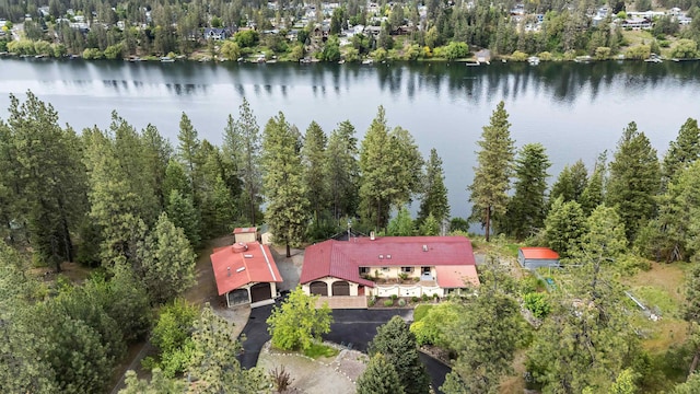 13110 W Charles Rd, Nine Mile Falls, WA 99026 - aerial view of property and surrounding area with a nearby body of water