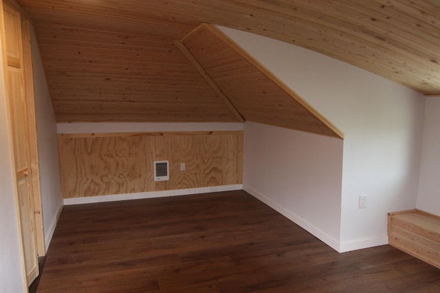 117 5th Ave, Cusick, WA 99119 - bonus room with vaulted ceiling, dark wood-type flooring, wooden ceiling, baseboards, and heating unit