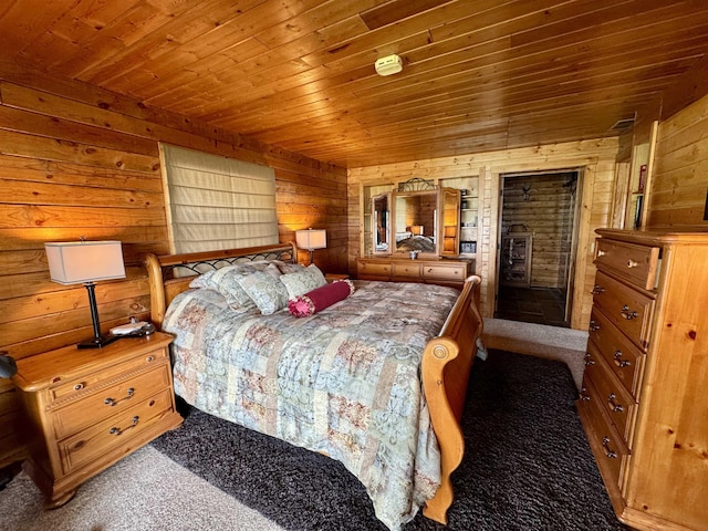 812 Levitch Rd, Newport, WA 99156 - carpeted bedroom with wooden ceiling and wooden walls