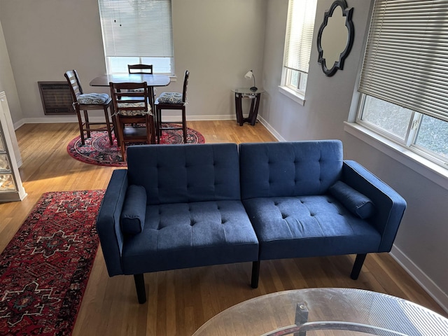 405 S Coeur Dalene St Unit 11, Spokane, WA 99201 - living area featuring wood finished floors, plenty of natural light, and baseboards