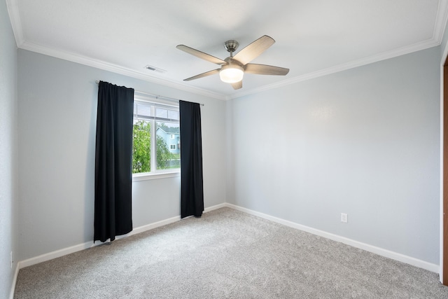 8566 N Oak St, Spokane, WA 99208 - carpeted spare room with ceiling fan, ornamental molding, and baseboards