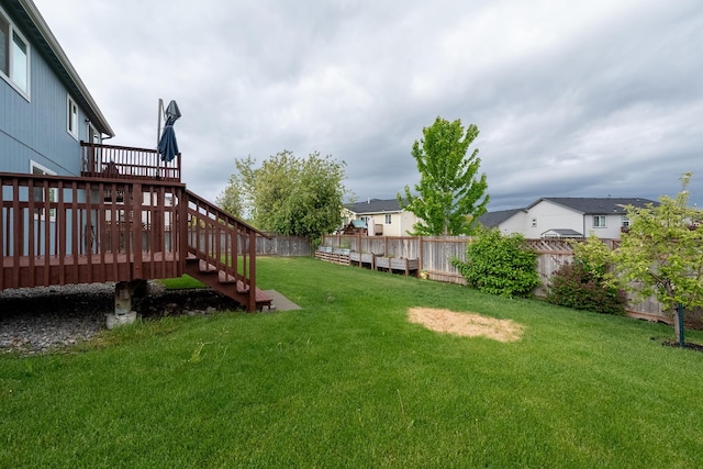 8566 N Oak St, Spokane, WA 99208 - view of yard with a deck and stairs