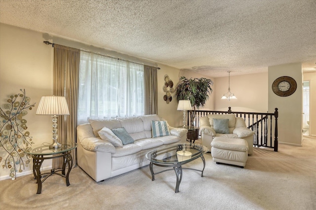 1829 S Glenrose Rd, Spokane, WA 99223 - carpeted living area with a textured ceiling and baseboards