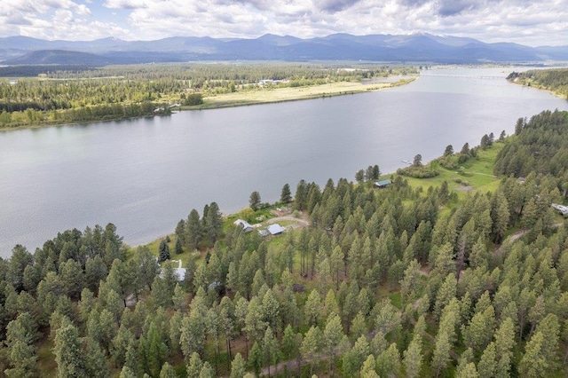 472 Snow Berry Ln, Usk, WA 99180 - water view featuring a mountainous background and a heavily wooded area