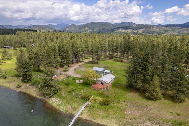 472 Snow Berry Ln, Usk, WA 99180 - aerial view of property's location with a forest and a water and mountain view