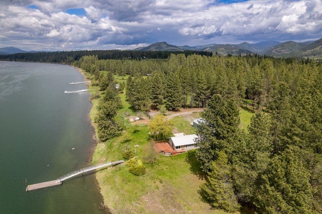 472 Snow Berry Ln, Usk, WA 99180 - bird's eye view of a water and mountain view and a heavily wooded area