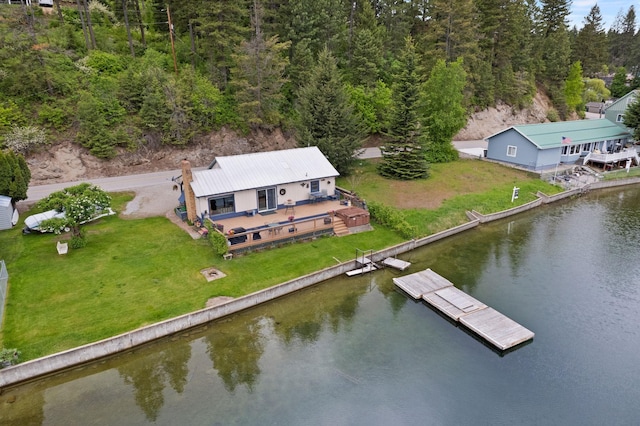 46273 Larson Beach Rd, Loon Lake, WA 99148 - view of subject property with a large body of water and a heavily wooded area
