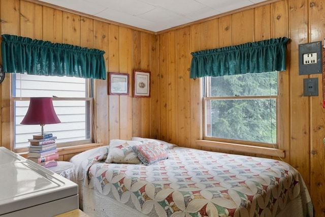 46273 Larson Beach Rd, Loon Lake, WA 99148 - bedroom with multiple windows and wooden walls