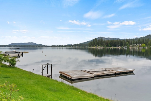 46273 Larson Beach Rd, Loon Lake, WA 99148 - dock featuring a water and mountain view