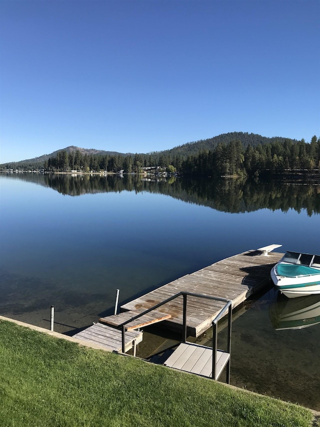 46273 Larson Beach Rd, Loon Lake, WA 99148 - dock area featuring a forest view and a water view