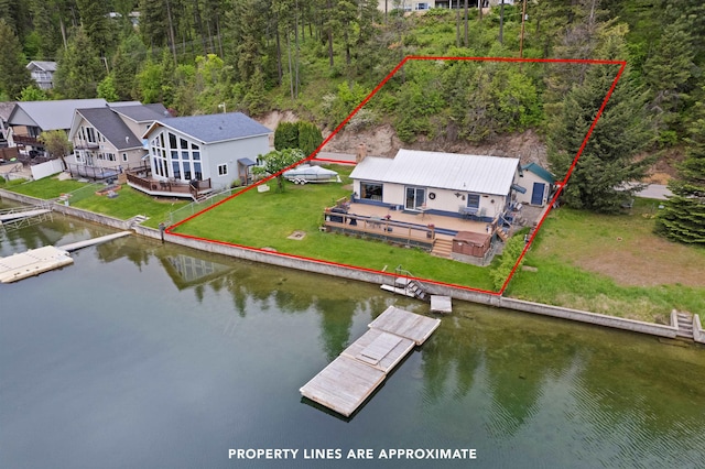 46273 Larson Beach Rd, Loon Lake, WA 99148 - aerial view of property and surrounding area featuring a nearby body of water and property parcel outlined