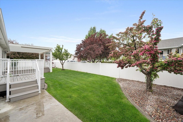 858 S Shelley Lake Ln, Spokane Valley, WA 99037 - view of yard featuring a pergola and a wooden deck