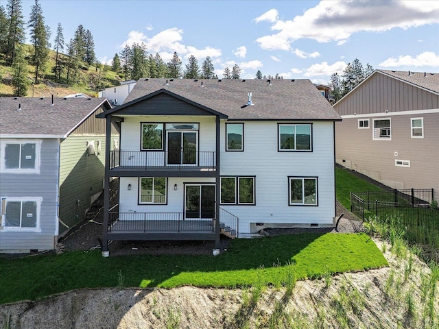 4229 W Tolliver Ct, Spokane, WA 99208 - rear view of house with a balcony and a shingled roof