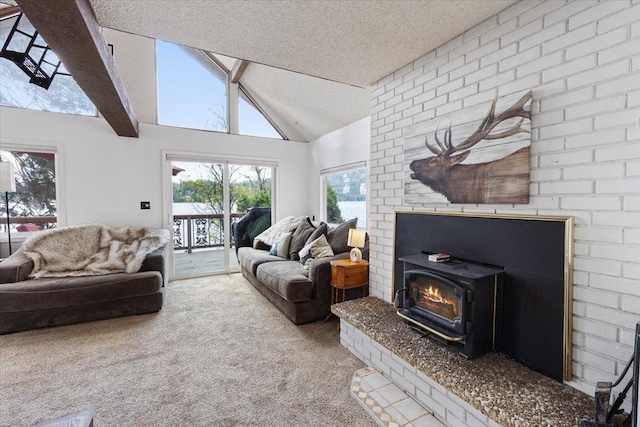 12931 N N Park St, Newman Lake, WA 99006 - carpeted living area featuring a textured ceiling