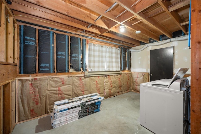 20716 E Gilbert Rd, Otis Orchards, WA 99027 - unfinished below grade area with washer / clothes dryer