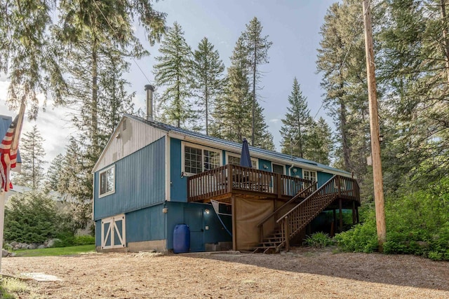 8431 Fertile Valley Rd, Newport, WA 99156 - back of house with a deck and stairs