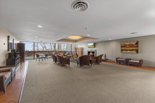 700 W 7th Ave # 206, Spokane, WA 99204 - dining room with a lit fireplace and recessed lighting