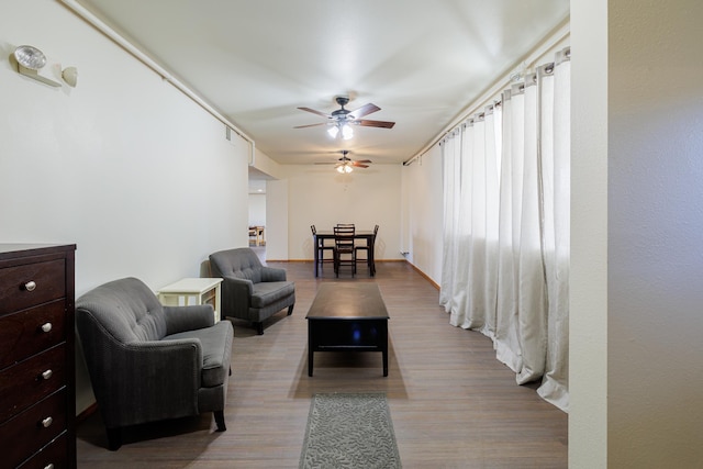 317 College Ave, Cheney, WA 99004 - living area with a ceiling fan and wood finished floors