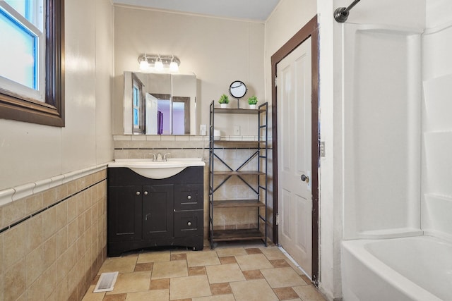 2108 E Pacific Avenue 2110E Pacific Ave Spokane, Wa 99202, Spokane, WA 99202 - full bathroom with vanity, stone finish flooring, and bathing tub / shower combination
