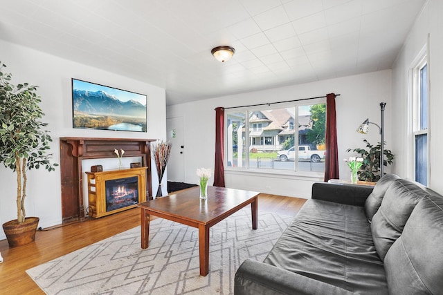 2108 E Pacific Avenue 2110E Pacific Ave Spokane, Wa 99202, Spokane, WA 99202 - living room with wood finished floors and a glass covered fireplace