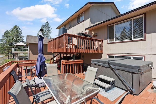 11510 E 20th Ave, Spokane Valley, WA 99206 - deck with a hot tub and outdoor dining area
