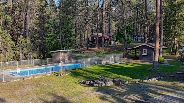 17614 N Palomino Rd, Colbert, WA 99005 - view of swimming pool with a wooded view