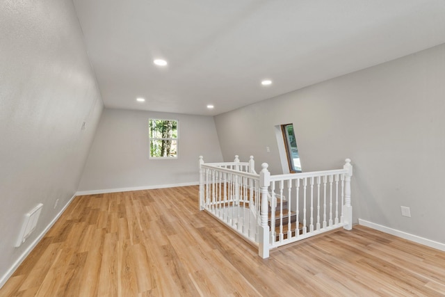 4053 Hanleys Hvn, Loon Lake, WA 99148 - interior space with an upstairs landing, light wood-style flooring, recessed lighting, and baseboards