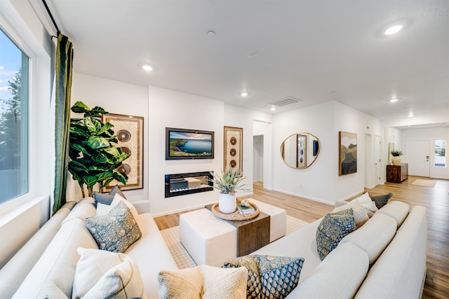 16393 E 30th Ln, Spokane Valley, WA 99037 - living area with recessed lighting, light wood-style flooring, and baseboards