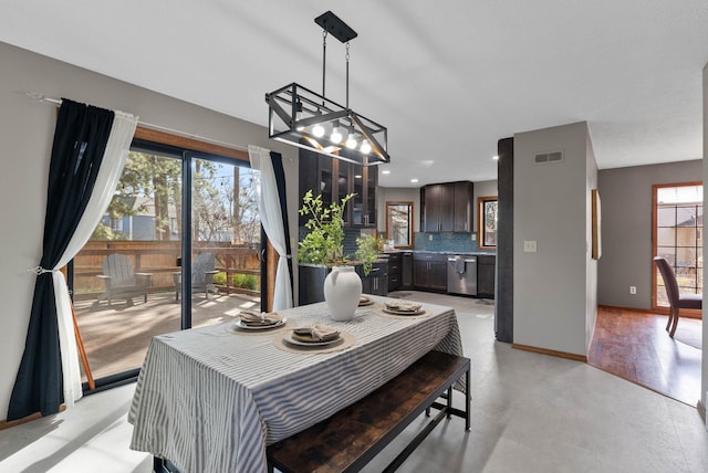2311 S Mamer Ct, Spokane Valley, WA 99216 - dining room featuring a chandelier, baseboards, and recessed lighting