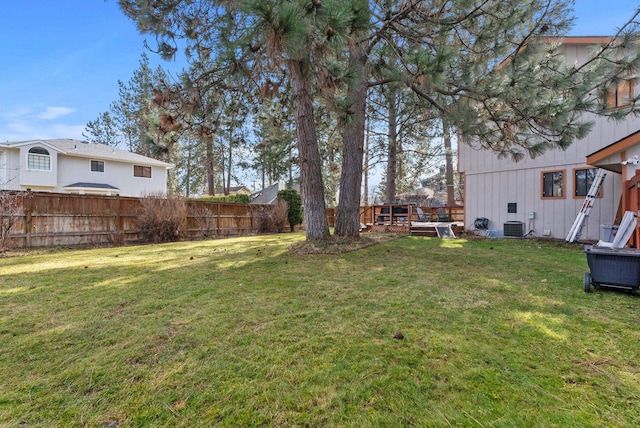 2311 S Mamer Ct, Spokane Valley, WA 99216 - view of yard with cooling unit and a wooden deck