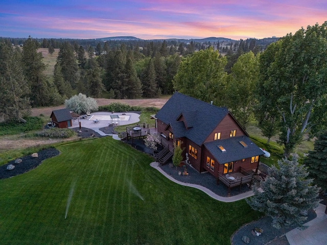 16010 W Jade Ln, Medical Lake, WA 99022 - aerial view at dusk of a forest view