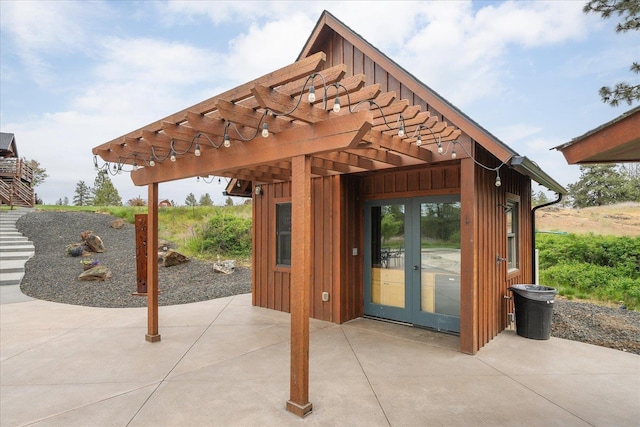 16010 W Jade Ln, Medical Lake, WA 99022 - view of patio / terrace featuring french doors and a pergola