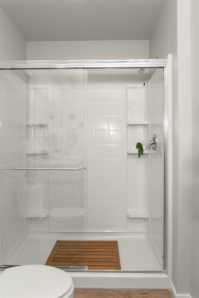 3286 N Glenrose Rd, Spokane, WA 99217 - bathroom with toilet and a stall shower