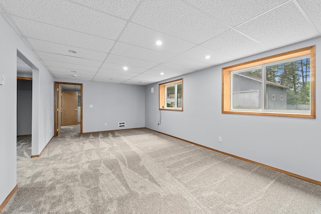 525 Quail Loop, Newport, WA 99156 - carpeted spare room with baseboards, recessed lighting, and a paneled ceiling