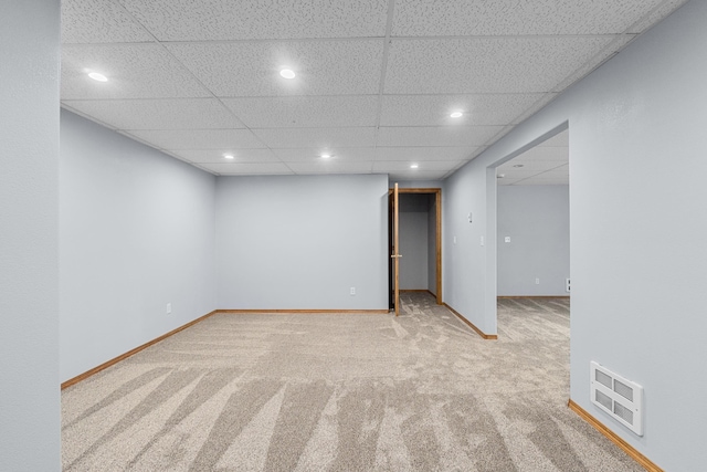 525 Quail Loop, Newport, WA 99156 - unfurnished room with carpet flooring, baseboards, a paneled ceiling, and recessed lighting